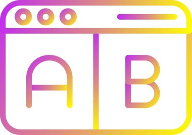 A-B Simge Testi. İş ve Finans. İzole İllüstrasyon. B varyasyonlarını test etmek için iki web sayfası.