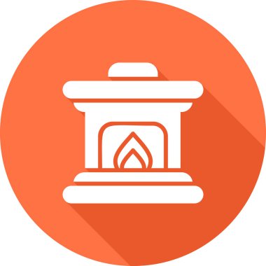  Ateş Yeri simgesi vektör illüstrasyonu