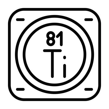 Periyodik tablonun kimyasal elementinin web illüstrasyonu