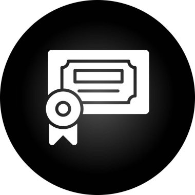 Sertifika. Web simgesi basit tasarım 