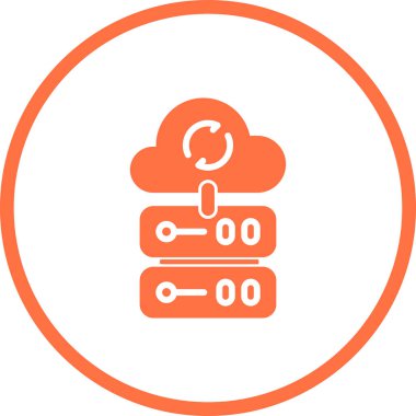 Bulut veritabanı simgesi, vektör illüstrasyonu 