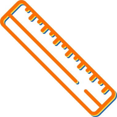 Düz cetvel simgesinin vektör çizimi 