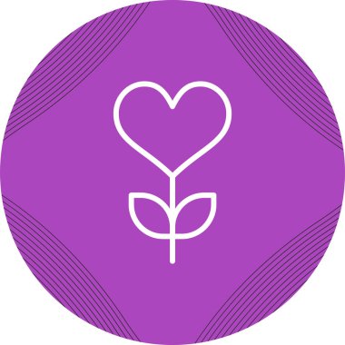 Aşk çiçeği. Web simgesi basit illüstrasyon