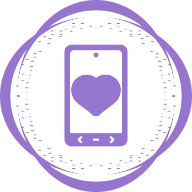 Telefon ekranı vektör resimlemesindeki kalp simgesi
