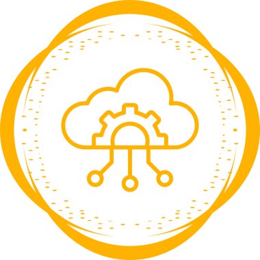 Bulut Yönetimi Simgesi, Vektör İllüstrasyonu 