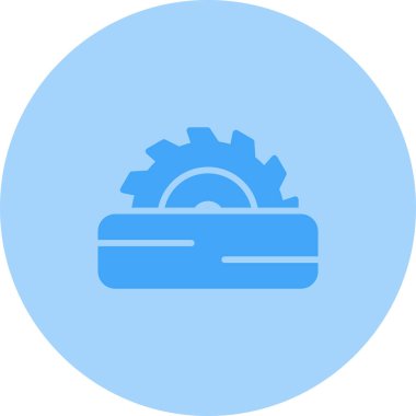 Vektör içinde dairesel testere simgesi. Logotype