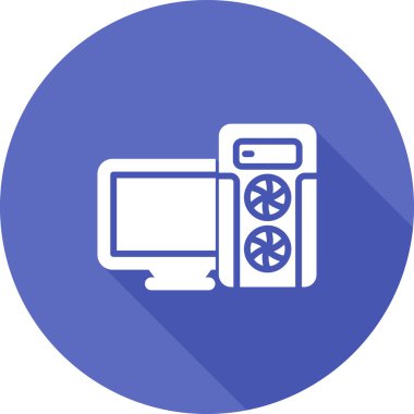 Oyun PC simgesi, vektör illüstrasyonu basit tasarım