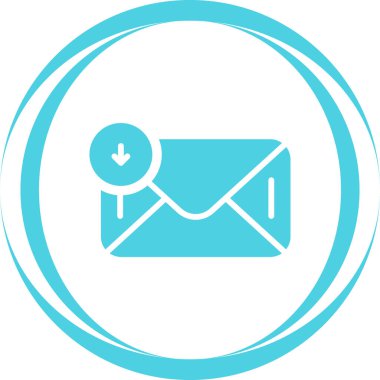 Gelen kutusu web simgesi, basit vektör illüstrasyonu