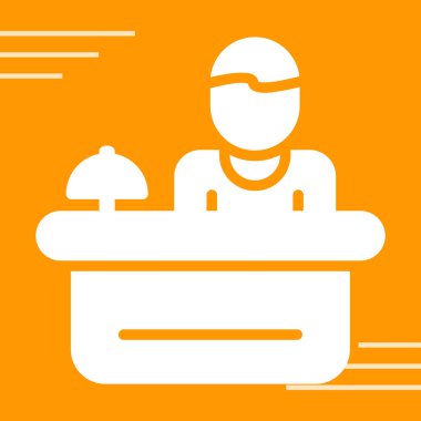 Otel resepsiyonu vektör simgesi