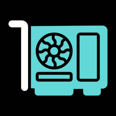 Grafik kart simgesi, vektör illüstrasyonu basit tasarım