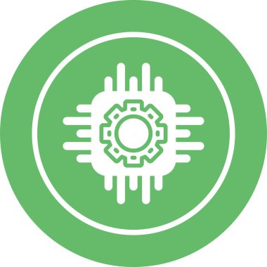 İşlemci Web simgesi vektör illüstrasyonu 