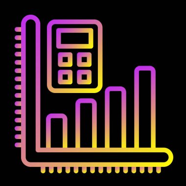 Grafik simgesi, vektör illüstrasyonlu hesap makinesi
