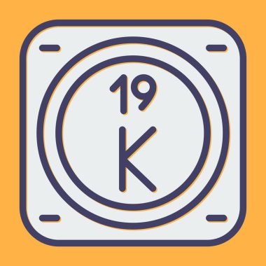 Potasyum kimyasal element. Web simgesi basit illüstrasyon