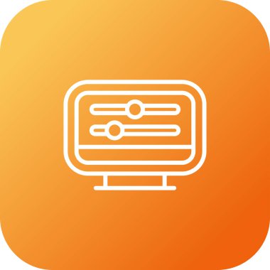 Masaüstü Bilgisayar Web simgesi vektör çizimi