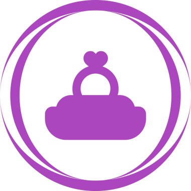 Evlilik Kalp Şekilli Halka ikonunun vektör illüstrasyon tasarımı