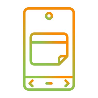 Akıllı telefon simgesindeki not düğmesi beyaz arkaplanda izole edildi 