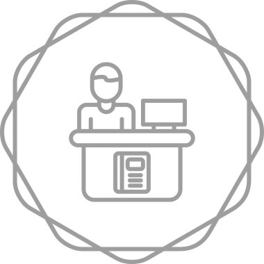 Kütüphane Referans Masası simgesinin vektör illüstrasyonu