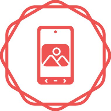 Resim resimli akıllı telefonun vektör simgesi