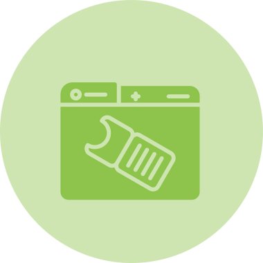 Bilet web simgesi, basit vektör illüstrasyonu