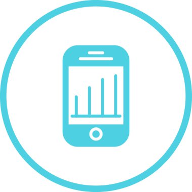 Mobil Analitik Web simgesi, basit illüstrasyon