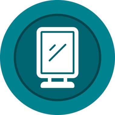 Masaüstü bilgisayar simgesi, vektör illüstrasyonu basit tasarım