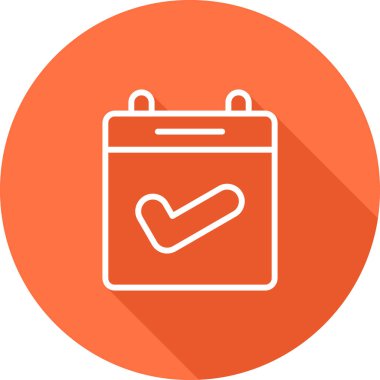 Takvim ve çek işareti. Web simgesi basit illüstrasyon