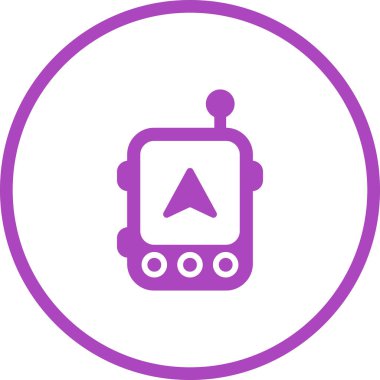 GPS yön bulma simgesi, navigasyon işareti, düğme, vektör illüstrasyonu