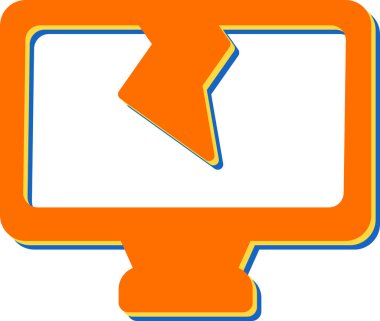 Kırık bilgisayar monitörü simgesinin vektör çizimi