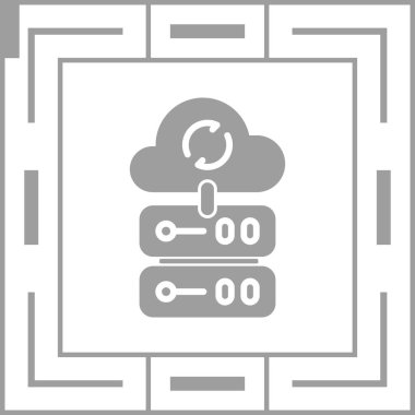 Bulut veritabanı simgesi, vektör illüstrasyonu 