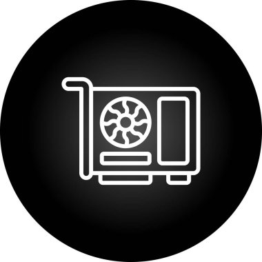 Grafik kart simgesi, vektör illüstrasyonu basit tasarım