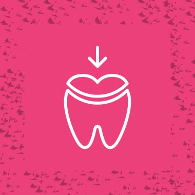 Diş Bağlama Simgesi, Beyaz Arkaplanda Vektör İllüstrasyonu 