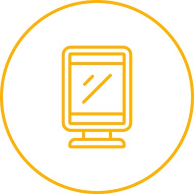 Masaüstü bilgisayar simgesi, vektör illüstrasyonu basit tasarım