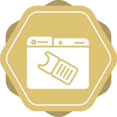 Bilet web simgesi, basit vektör illüstrasyonu