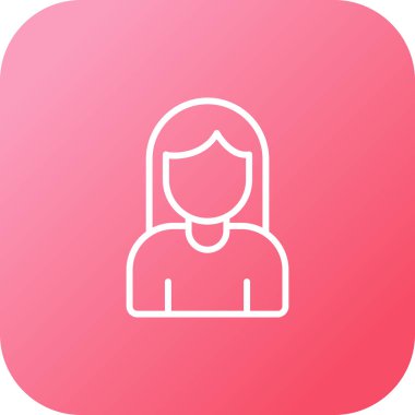 Kadın kullanıcı. Web simgesi basit illüstrasyon