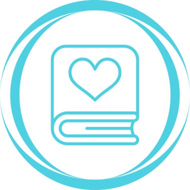 Romantik şiir kitabı ikonu, vektör illüstrasyonu  