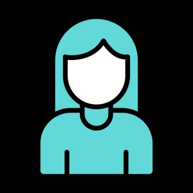 Kadın kullanıcı. Web simgesi basit illüstrasyon