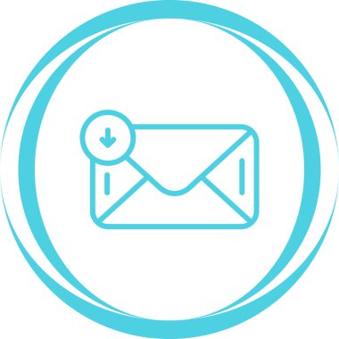 Gelen kutusu web simgesi, basit vektör illüstrasyonu