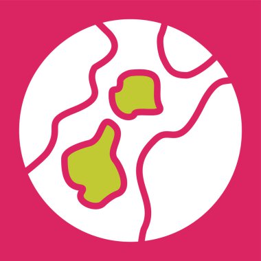 Dünya gezegeni simgesi, vektör illüstrasyonu basit tasarım