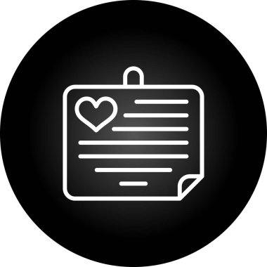  Aşk Notu Web simgesi vektör illüstrasyonu
