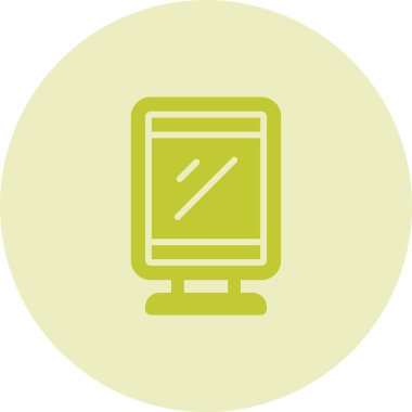 Masaüstü bilgisayar simgesi, vektör illüstrasyonu basit tasarım