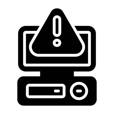 Masaüstü bilgisayar simgesi, vektör illüstrasyonu basit tasarım