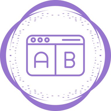 A-B Simge Testi. İş ve Finans. İzole İllüstrasyon. B varyasyonlarını test etmek için iki web sayfası.