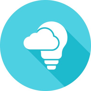 Bulut simgesi olan ampulün vektör illüstrasyonu, fikir sembolü
