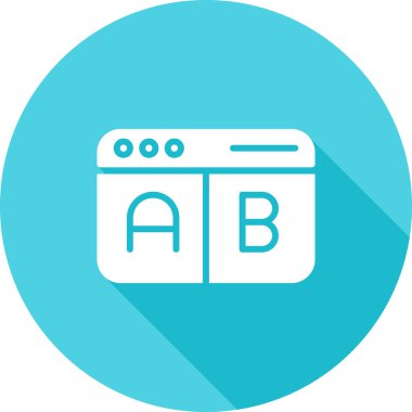 A-B Simge Testi. İş ve Finans. İzole İllüstrasyon. B varyasyonlarını test etmek için iki web sayfası.