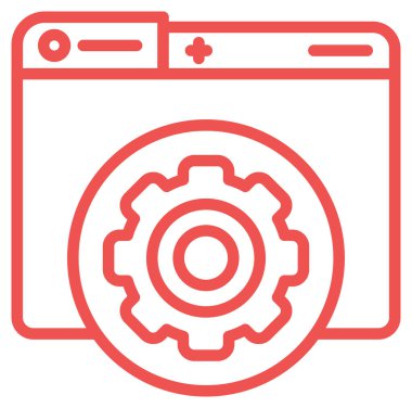 Bakım simgesi, servis aracı simgesi, vektör illüstrasyonu