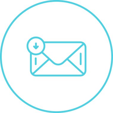 Gelen kutusu web simgesi, basit vektör illüstrasyonu