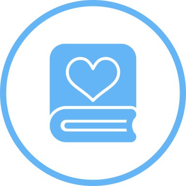 Romantik şiir kitabı ikonu, vektör illüstrasyonu  