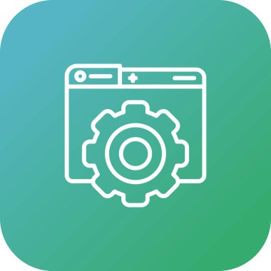 Simge, web düğmesi, basit vektör illüstrasyonu ayarlanıyor