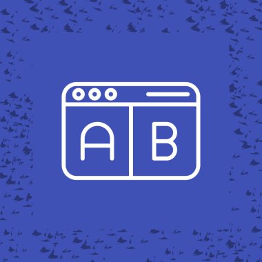A-B Simge Testi. İş ve Finans. İzole İllüstrasyon. B varyasyonlarını test etmek için iki web sayfası.