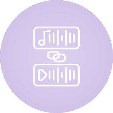 müzik bağlantısı simgesi renk ana hatları vektörü